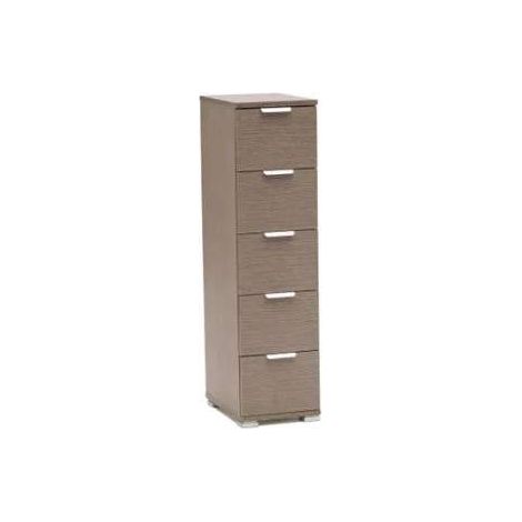 Cassettiera 5 cassetti rovere grigio già montato L27 H103 P38 - consegnato già montato (1/2)