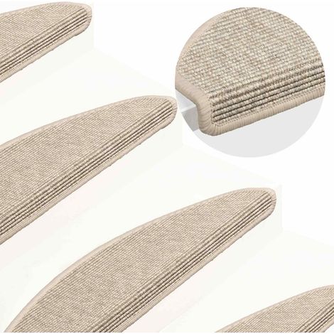Maison Exclusive - Tapis d'escalier 15 pièces 65x21x4 cm Beige clair (1/5)