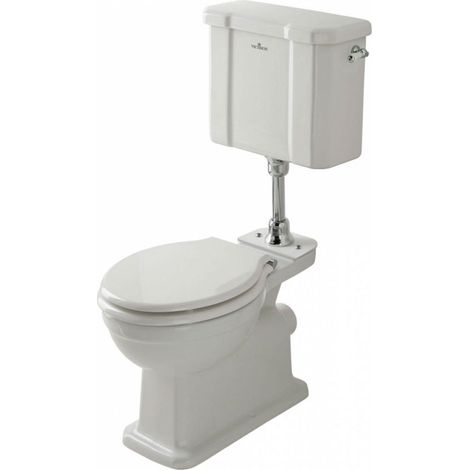 Bayswater Victrion Low Level Toilet with Lever Cistern and Flush Pipe Excluding Seat - White (1/3)