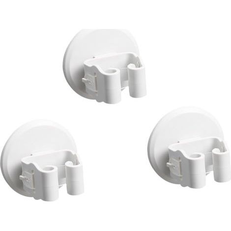 CCYKXA 3-Piece Mop and Mop Holder with Suction Cup Clip, White Set