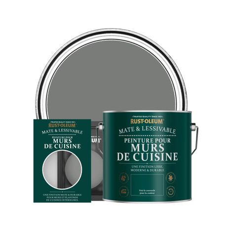 Peinture pour Murs de Cuisine, Finition Mate - Gris Ombre (1/2)