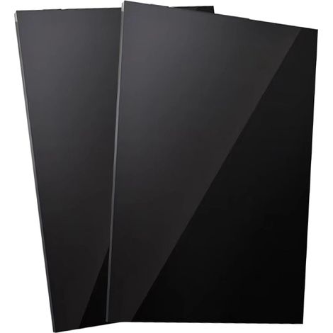 Lot de 2 plaques acryliques A3 noires - 297 mm × 420 mm - Plaque acrylique en plastique de 2 mm d'épaisseur - Pour décoration, affichage, cadre photo, peinture (1/5)