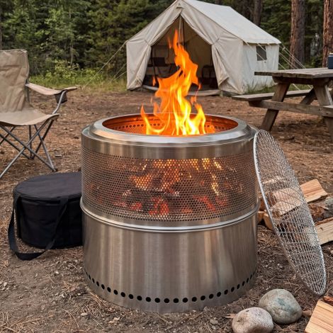 Rauchfreie Feuerstelle, Holzfeuerstelle, Grillfeuerstelle, Edelstahl, Tragbar für den Außenbereich (Foyer sans fumée, Foyer à bois, Foyer pour barbecue, Acier inoxydable, Extérieur portable) WL (1/5)
