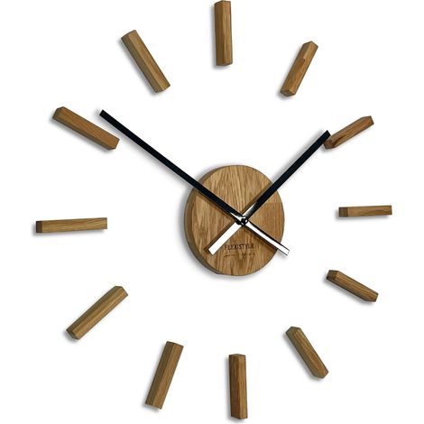 Reloj de pared sencillo de roble, 75 cm (1/5)