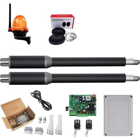 Kit d'ouvre-portes automatiques Ouvre-porte actionneur linéaire engrenage à vis sans fin DC ouvre-porte pivotant automatique Tube électrique, lumière, bouton, opérateur GSM pour accessoires de portail (1/5)