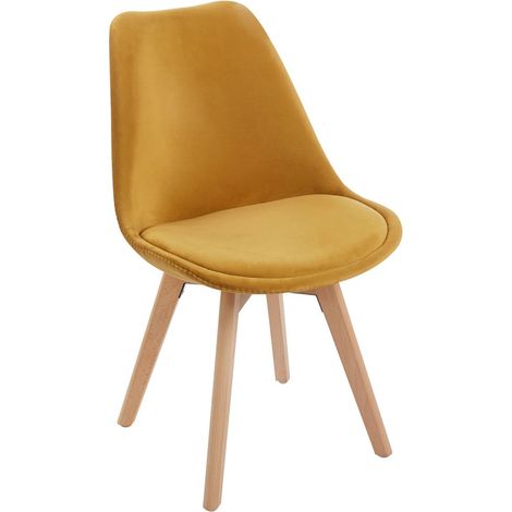 Sillas Comedor - Silla Synk Terciopelo - Mostaza (1/5)