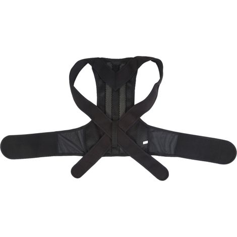 Correcteur de posture noir réglable pour dos voûté, soulagement des douleurs dorsales, taille XXL (1/5)