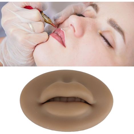 Simulation 3D de maquillage permanent : tatouage des lèvres – Apprentissage et pratique – Modèle – Outils – Dents visibles (1/5)