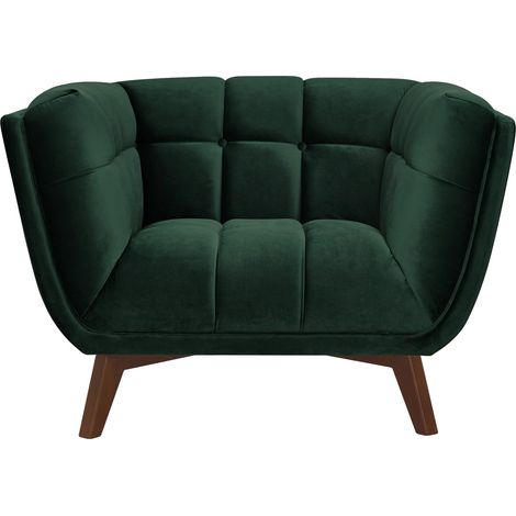 Fauteuil en velours vert foncé - MONA