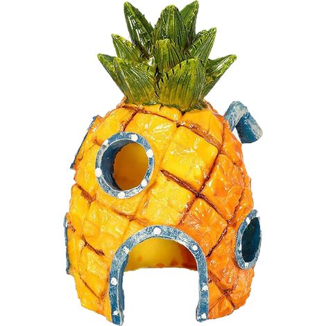 Maison d'Ananas Aquarium Décoration, Dananas Décoration pour Aquarium l'Habitat du Poisson et de la Crevette Ornement d'Aquarium pour Poissons,Crevettes,Tortues, l'Aquarium, Terrasse (1/5)