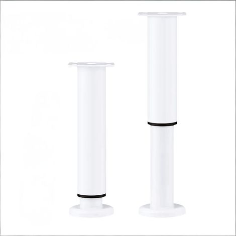 2 Pied de Meuble Reglable,Pied de Lit,Pieds de Meubles,Pied Reglable pour Meuble,Pied Meuble Salle de Bain,Pieds Table Basse,Hauteur Réglable,Capacité de Charge 600kg (Blanc, 25-42 cm) (1/5)