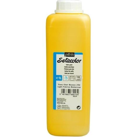 Peinture textile - Setacolor - Bouton d'or - 1 Litre - Couleurs mates et éclatantes - Pour tissus clairs (1/3)