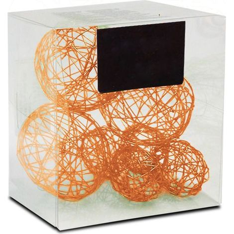 Boules décoratives - JUANIO - Lot 49 - Fil métallique - Orange - À poser (1/3)