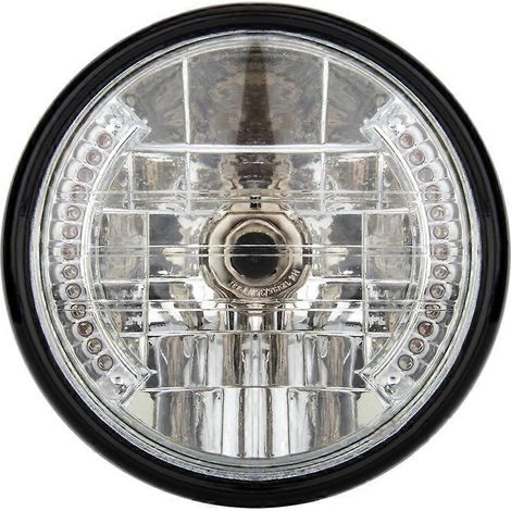 Phare rond universel 7 pouces 12V pour moto Bobber Honda, avec clignotants intégrés (1/5)