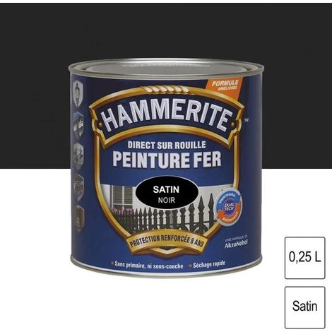 Hammerite Vernice Satinata Nera 250 ml Protezione Metallo