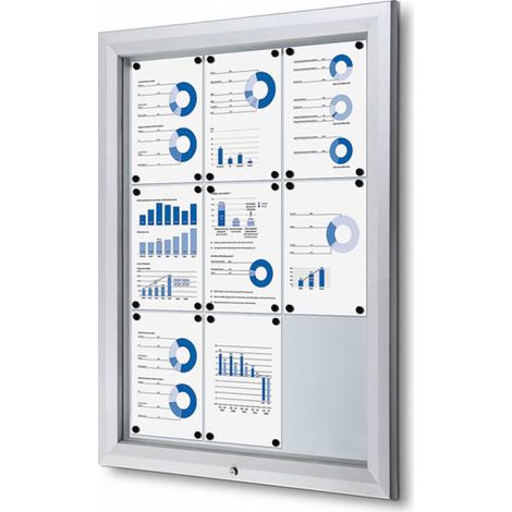 Bacheca da Esterno con Apertura a Ribalta 80,5x106,7x4,7 cm in Alluminio con Led Silver (1/5)
