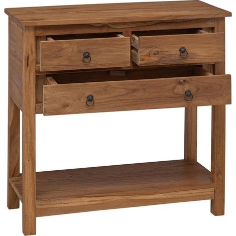 Sideboard/Anrichte/Buffet Natur 79 x 35 x 80 cm Massivholz Teak LXWW268538 (1/5)