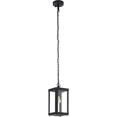 Lampe suspendue lanterne extérieure Alamonte 1 L15 cm IP44 - Noir - Noir