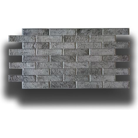 pacchi da 10 o 20 Pannelli 3D Rivestimento a parete in PVC effetto MATTONI GRIGI USURATI 96x48cm Realistici, isolanti-Pacco da 10 pannelli 96x48cm (1/2)