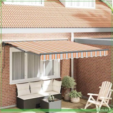 Auvent rétractable - 3330014 - Rayure multicolore - 300 x 250 cm - Télécommande (1/5)