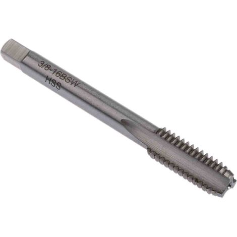 Rs Pro – Jeu de tarauds BSW 3/8 pouce HSS – 2 pièces – Pour filetages de haute précision – Robinet droit avec angles de chanfrein optimisés (1/2)