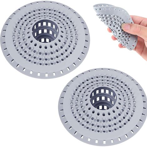 (2 Stück) Silikon-Haarfänger für Dusche und Spüle – Verstopfungsfreier Filter für Küchenspüle und Dusche – Universelles Badezimmeraccessoire für Badewanne (1/5)