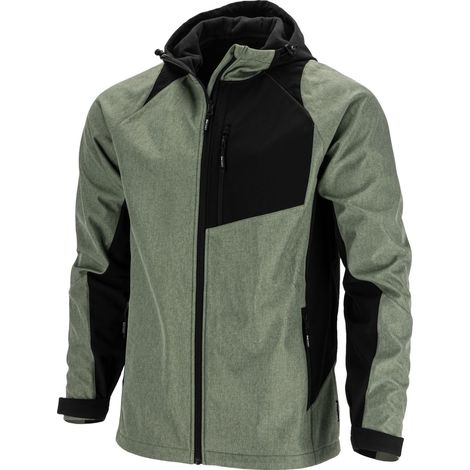 Veste softshell à capuche, verte et noire, taille 3XL, CE, Lahti (1/5)