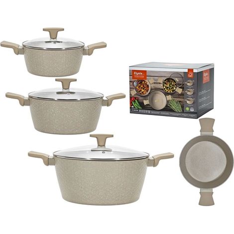 TrAdE Shop Traesio - Set Batteria Di Pentole In Alluminio Antiaderenti 6pz Fondo A Induzione Manici Soft Touch - (1/2)