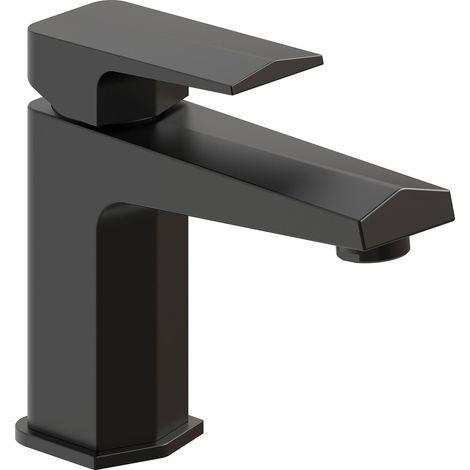 Signature Geo Basin Mixer Tap with Waste - Matt Black