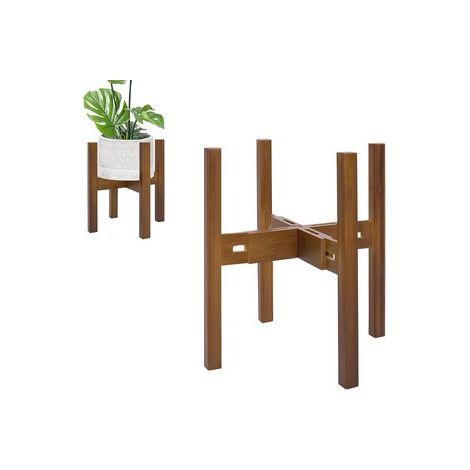 Tuteur en bambou naturel réglable pour plantes d'intérieur, support pot à fleurs, étagère décorative, Composition : 25.535.5, Couleur : brun (1/5)