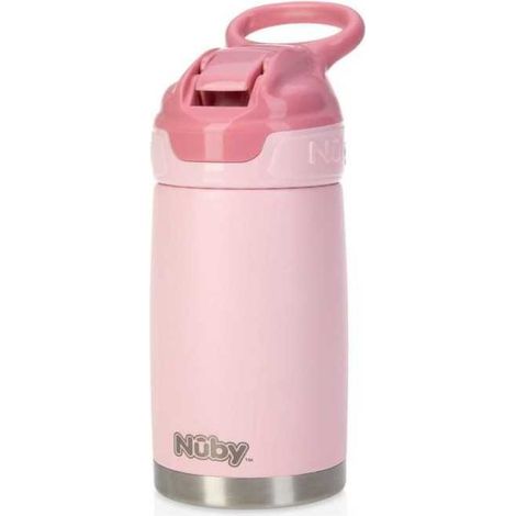 Insulated bottle - NUBY - 300 ml - Stainless steel - Pink (1/3)