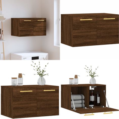 Mobile a Parete Rovere Marrone 60x36,5x35 cm Legno Multistrato - Mobiletto a parete - Armadio a parete