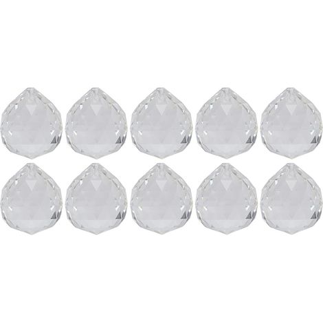 10pcs Boule de Cristal, 30mm Boule de Cristal Clair Lustre Pendentif Remplacement Suspendu Prisme pièces Suncatcher, décoration de Mariage plafonnier éclairage pendentifs (1/5)