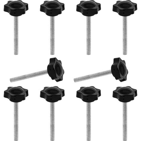 Lot de 10 vis hexagonales M8 x 70 mm - En plastique - Vis de verrouillage mécanique - Pour remplacer le filetage étoile (1/5)