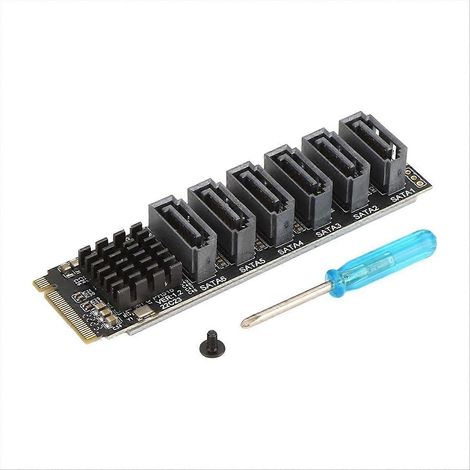 M.2-zu-SATA-3.0-Adapterkarte, ASM1166 M.2 PCIe-zu-SATA-Erweiterungskarte (1/5)