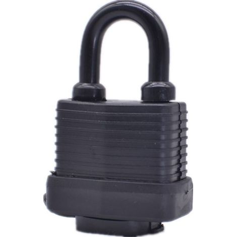 Cadenas à Clé avec Protection Thermoplastique, [2 Pièces]Cadenas en étanche,Cadenas en Acier Laminé Extérieur Résistant aux Intempéries,6 Clé, pour Casier, Gym, Garage, Clôture (Noir) (1/5)