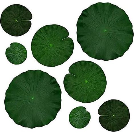 Feuilles de lotus flottantes - Vert - 8 pièces - Nénuphars artificiels flottants - Feuilles de lotus artificielles pour jardin de bassin - Matériau EVA (1/5)