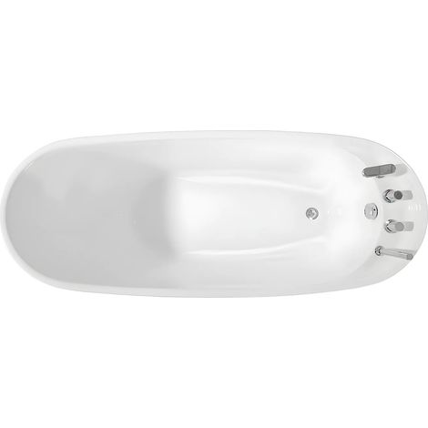 Baignoire îlot NATALIA avec robinetterie - 220L - L150 x P75 x H70cm - Blanche