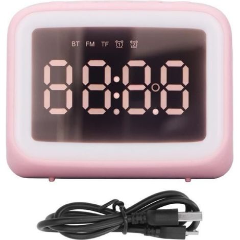 Radio-réveil - - Réveil pour enfants - LED veilleuse - 2 niveaux de luminosité - Miroir portable (1/3)