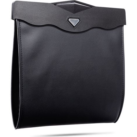 CSPARKV 1pc Noir Suspendre poubelle voiture interieur, Poubelle de voiture avec ouverture magnétique à accès rapide, Cuir PU imperméable, accessoire voiture pour siège arrière de voiture (1/5)
