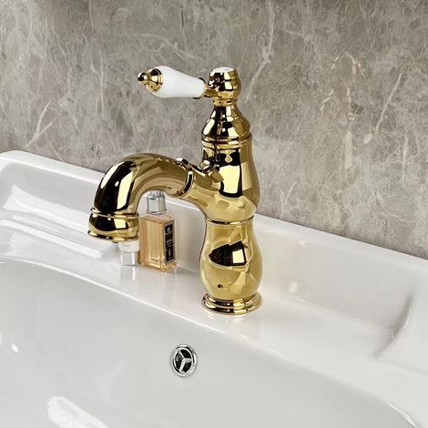 Goldener Küchenspülenhahn, Hochbogen-Küchenhahn, Küchenspülenmischbatterie mit herausziehbarem Sprühkopf, Edelstahl