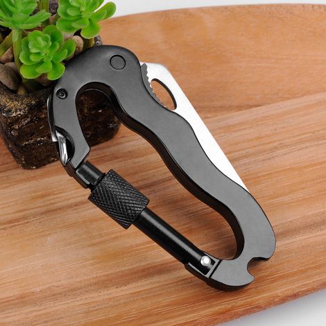 Multifunktionsmesser mit Karabiner, 5-in-1-Klappmesser mit Schnellverschluss-Aufhängeschlaufe, EDC-Werkzeug (Everyday Carry) mit D-Ring-Karabiner (1/4)