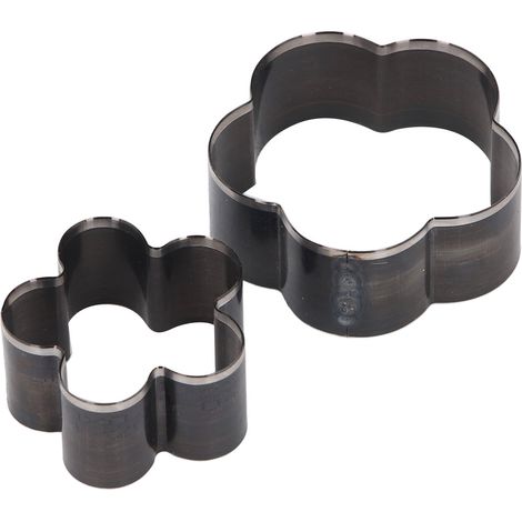 Lot de 2 emporte-pièce cuir fleur en acier allié outil de découpe artisanale 58mm 46mm avec boîte (1/5)