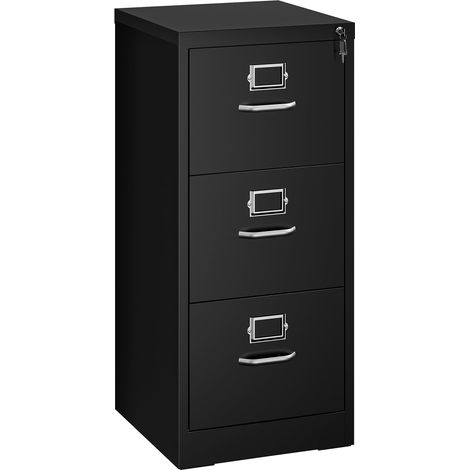 Armoire de classement verrouillable, armoires métalliques à classement avec 3 tiroirs pour A4, Legal, Letter, armoire de bureau anti-inclinaison avec fente pour cartes mémos, bureau à domicil (1/5)