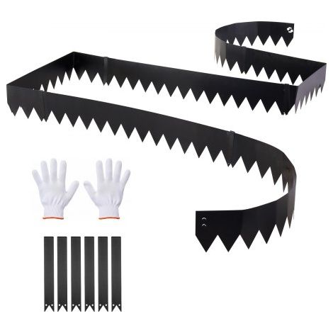 Rasenkante 6er-Pack 1016x152 mm, Beeteinfassung mit 6 Befestigungsclips, Rasenbleche aus Verzinktem Stahl, Mähkante, Metall Palisade, Beetumrandung für Blumenbeete & Gartenwege, Schwarz (1/5)