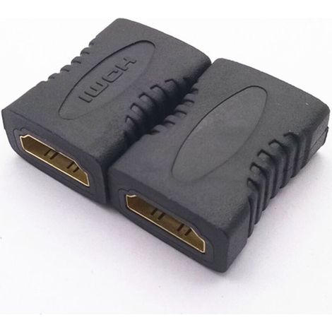 Adaptateur coupleur HDMI, lot de 2 connecteurs femelles plaqués or 4K HDMI femelles, rallonge et connecteur HDMI pour câble basse tension (1/5)