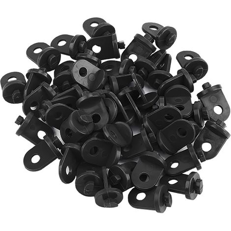 Lot de 50 crochets noirs en plastique pour suspension de plantes en serre, accroche fleurs robuste