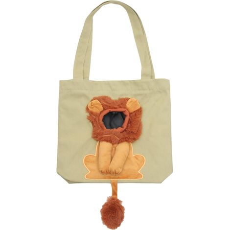 1 Stück Löwenförmige Haustier-Schultertasche aus Canvas, niedliche Katzentasche, tragbare Canvas-Haustiertasche (1/5)