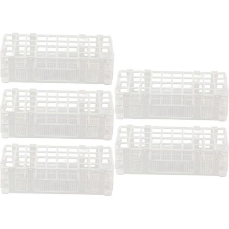 Ensemble de 5 supports pour tubes à essai en plastique de 40 trous, assemblés, avec porte-flacons amovible pour usage en laboratoire 20