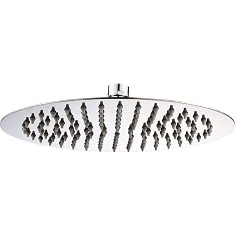 JSSEVN - Stainless steel shower head - Water-saving shower, 15cm round shower head, universal rain shower head with 1/2 inch thread, 360° swivel, 30° tilt, easy to install (1/5)